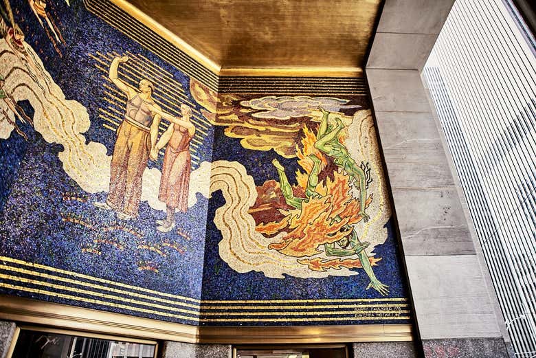 Mosaics inside the Rockefeller Center