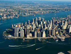 Helicopter tour of New York, views