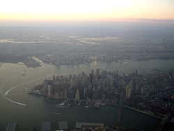 Arriving by plane to New York City